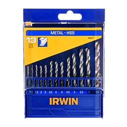 IRWIN Conjunto de Brocas para Metal com 13 Peças de 1,5mm a 6,5mm 1865311