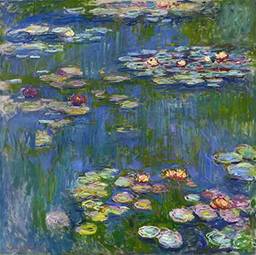 Lírios D'água (1916) de Claude Monet - 60x60 - Tela Canvas Para Quadro