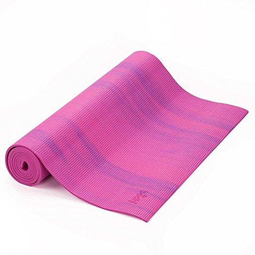 Tapete de Yoga tie dye ganges, PVC eco, confortável, yoga mat indicado para iniciantes, ginástica e pilates 183x60cm (Pink/Roxo)
