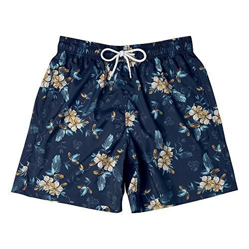 Shorts Estampado Floral Sombreado, Mash, Masculino, Azul Marinho, P