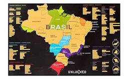 Mapa do Brasil de Raspar 60x42 cm | Unlocked | Sem moldura | Scratch off Brazil Map | Mapa Raspadinha