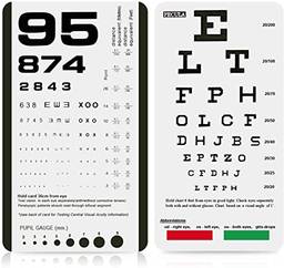 Tabela de olhos da Pecula, tabela de olhos com bolso, gráfico de olhos com bolso de enfeite, gráfico de olhos com bolso Rosenbaum, Branco