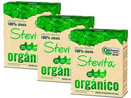 Kit 3 Adoçante Stevia Diatético Orgânico 50 sc Stevita 50mg