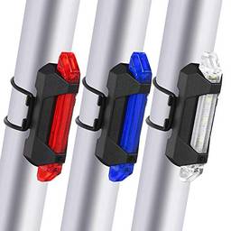 Domary 3pcs Super Bright USB Reable Bike Lanterna Traseira de Bicicleta Ciclismo Traseira Lâmpada de luz de advertência de segurança