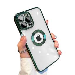 for iPhone 13 Pro Max Case Logo View,with Camera Lens Protector, for Women Men, Soft Slim Phone Cases for iPhone 13 /Pro/Max Clear Ultrathin Back Cover (13ProMax,green)