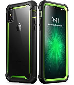 i-Blason Capa para iPhone X 2017/iPhone Xs 2018, Ares Capa bumper resistente transparente com protetor de tela integrado (verde), preto/verde