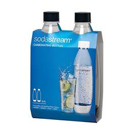 SodaStream Garrafas de carbonatação finas pretas pacote duplo, 1 L pacote com 2