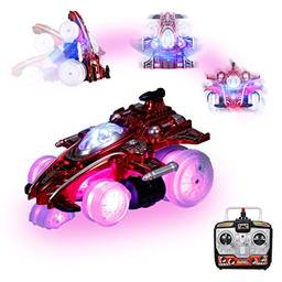 KKmoon Carro de acrobacias de controle remoto 2.4G brinquedo de carro RC com luzes LED piscantes 360 ° Revolve Drift para crianças meninos meninas