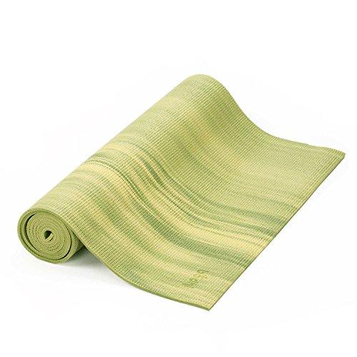 Tapete de Yoga tie dye ganges, PVC eco, confortável, yoga mat indicado para iniciantes, ginástica e pilates 183x60cm (Verde/Amarelo)