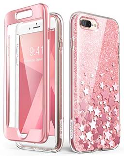 i-Blason Capa para iPhone 7/8Plus-CosmoV2-SP-Pink Cosmo Glitter Clear Bumper para iPhone 8 Plus/iPhone 7 Plus, rosa