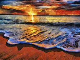 Praia ao Pôr do Sol de Celito Medeiros - 75x100 - Tela Canvas Para Quadro