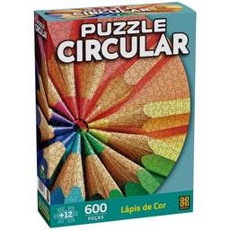 Grow Quebra-Cabeças Puzzle 600 peças Circular Lápis de Cor