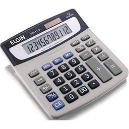 Calculadora Elgin com 12 dígitos e visor inclinado MV-4123 Função Markup, Elgin, 42MV41230000, Cinza