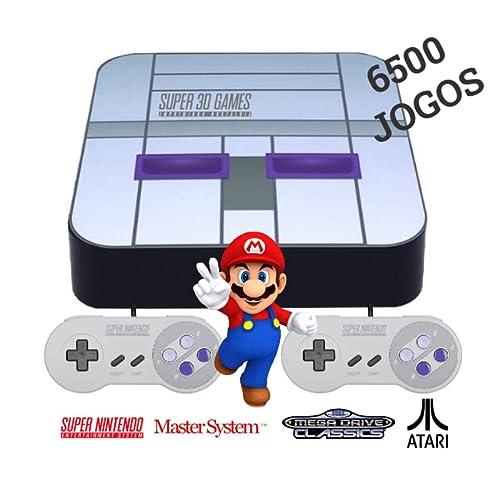 Mini Console Retro Gamer Super Nintendo 6.500 Jogos + 2 Controles