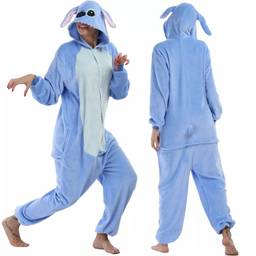 Pijama Importado Lilo Stitch Filme Kigurumi Unissex Tamanho: M; Cor: Azul