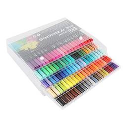 lifcasual Conjunto de marcadores de 48 cores Canetas coloridas de ponta dupla Marcadores de arte para crianças Adulto para colorir Desenho Ilustrações Artista Esboço