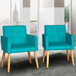 Kit 2 Poltronas Cadeira Decorativa para sala de estar recepção reforçada (Tiffany)