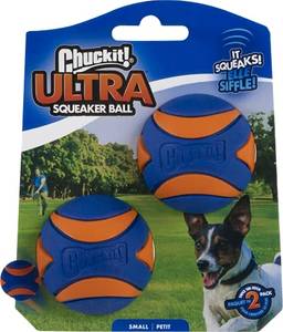 Bola Chuckit Ultra Squeaker Apito 2Un Tamanho P para Cães Chuckit para Cães, Pequeno, Azul