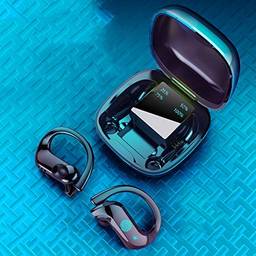Fone de ouvido QUANXI MD03-TWS sem fio com controle de toque Bluetooth 5.0, fones de ouvido estéreo 9D TWS com 10 horas de música, jogos e tempo de conversação, adequado para esportes, jogos,Preto