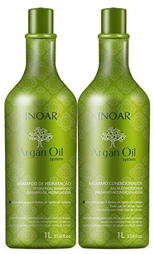 Inoar Kit Shampoo e Condicionador Argan Oil Hidratante 1L, Pack of 2