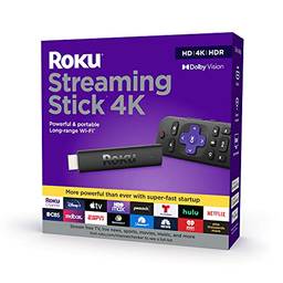 Roku Streaming Stick 4K 2021 | Dispositivo de streaming 4K/HDR/Dolby Vision com controle remoto de voz Roku e controles de TV
