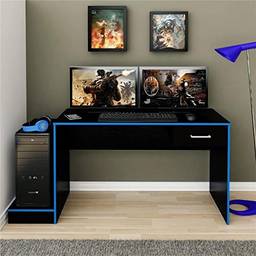 Escrivaninha Mesa Gamer XPRO com Gaveta Preto e Azul