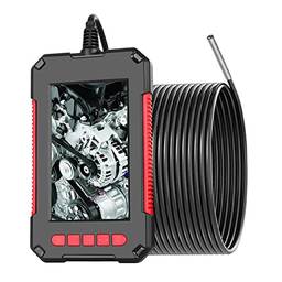 KKcare Câmera de inspeção de endoscópio industrial portátil portátil P40 IP67 lente impermeável de 5,5 mm embutida 6 pces LEDs ajustáveis com tela de exibição de alta definição 1080p de 4,3 polegadas