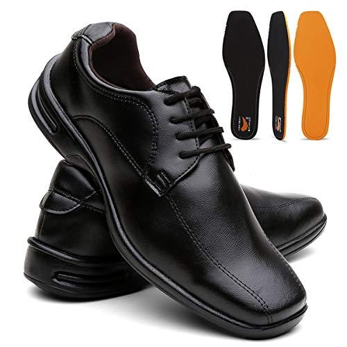 Sapato Masculino Confort Plus Leve E Macio - Preto Amarrar/43