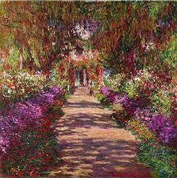 O Caminho do Jardim de Monet de Claude Monet - 60x60 - Tela Canvas Para Quadro