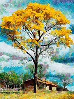 O Grande Ipê Amarelo de Celito Medeiros - 75x100 - Tela Canvas Para Quadro