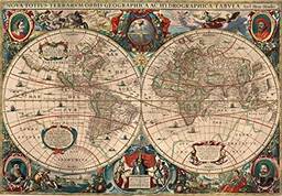 Mapa Mundi Antigo (1641) - 60x85 - Tela Canvas Para Quadro